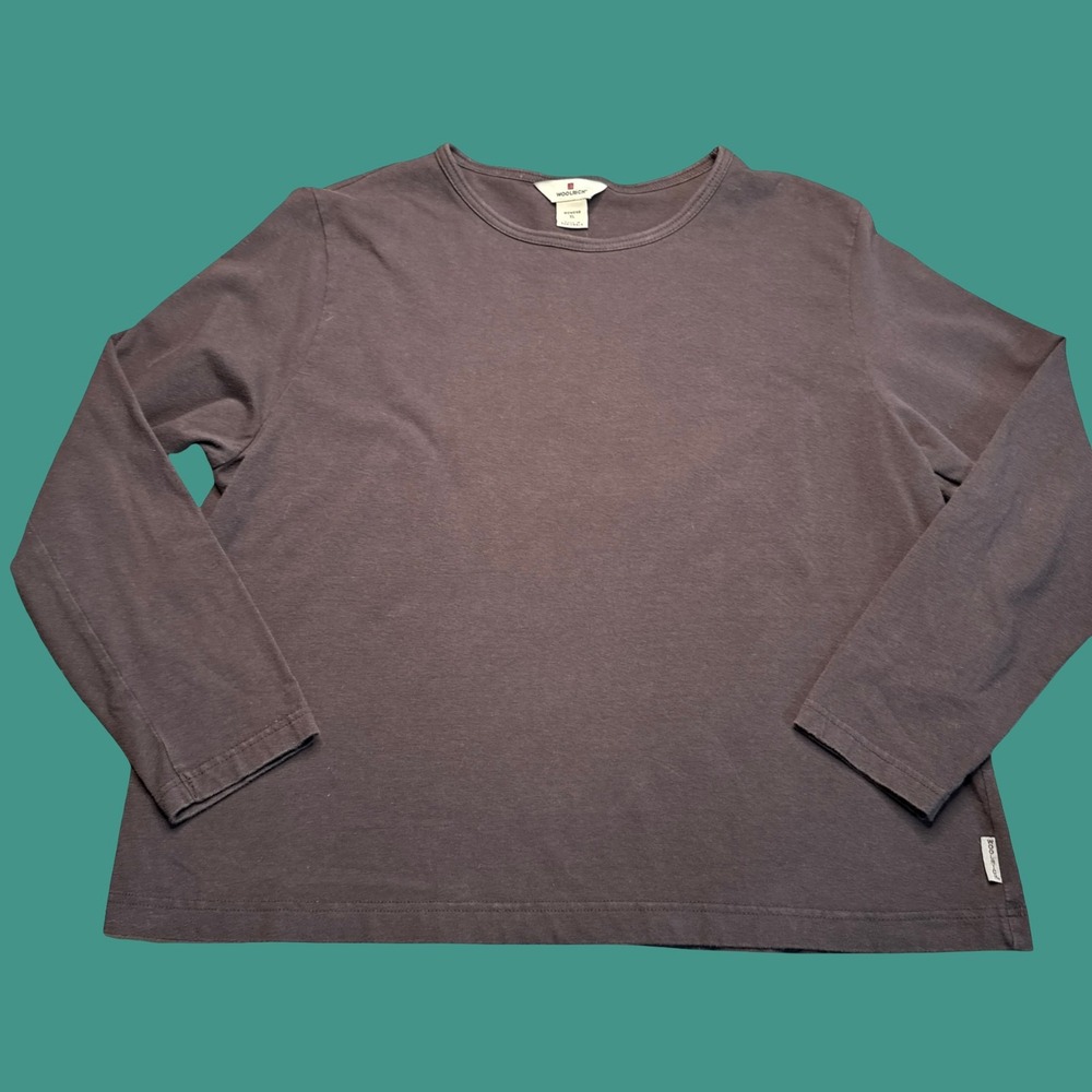 Woolrich Long Sleeve T Shirt XL Womens Brown Cotton Outdoor Casual